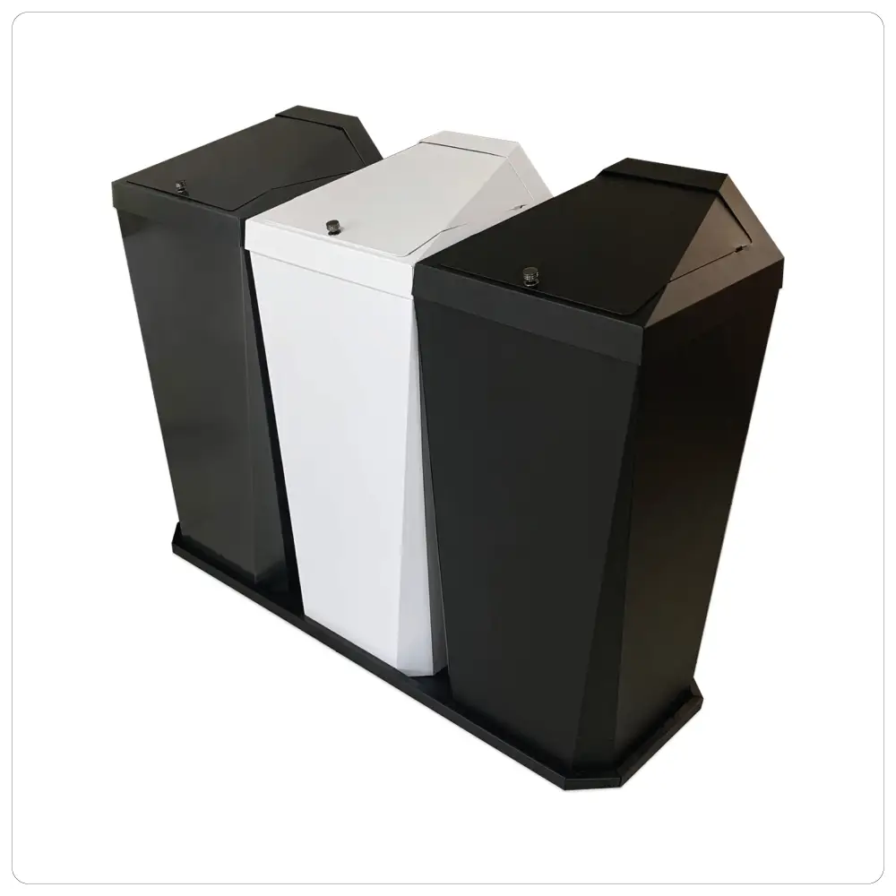 Metal Recycle Bin set - Angled