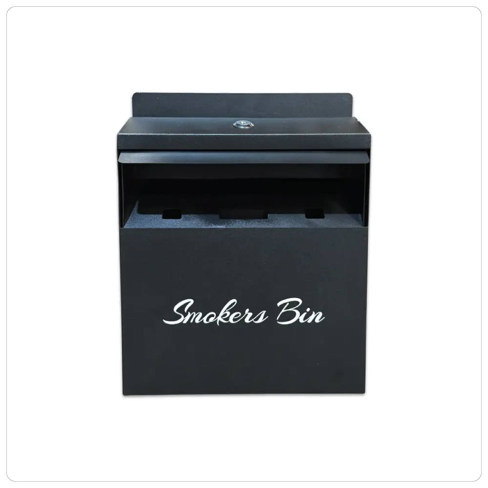 Metal Smoker's Wall Bin Square design
