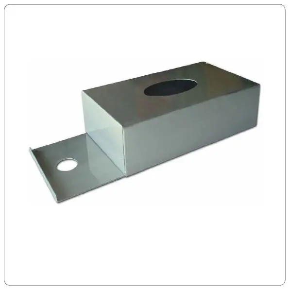 Metal rectangle 95mm high Tissue Box Cover With Sliding Base